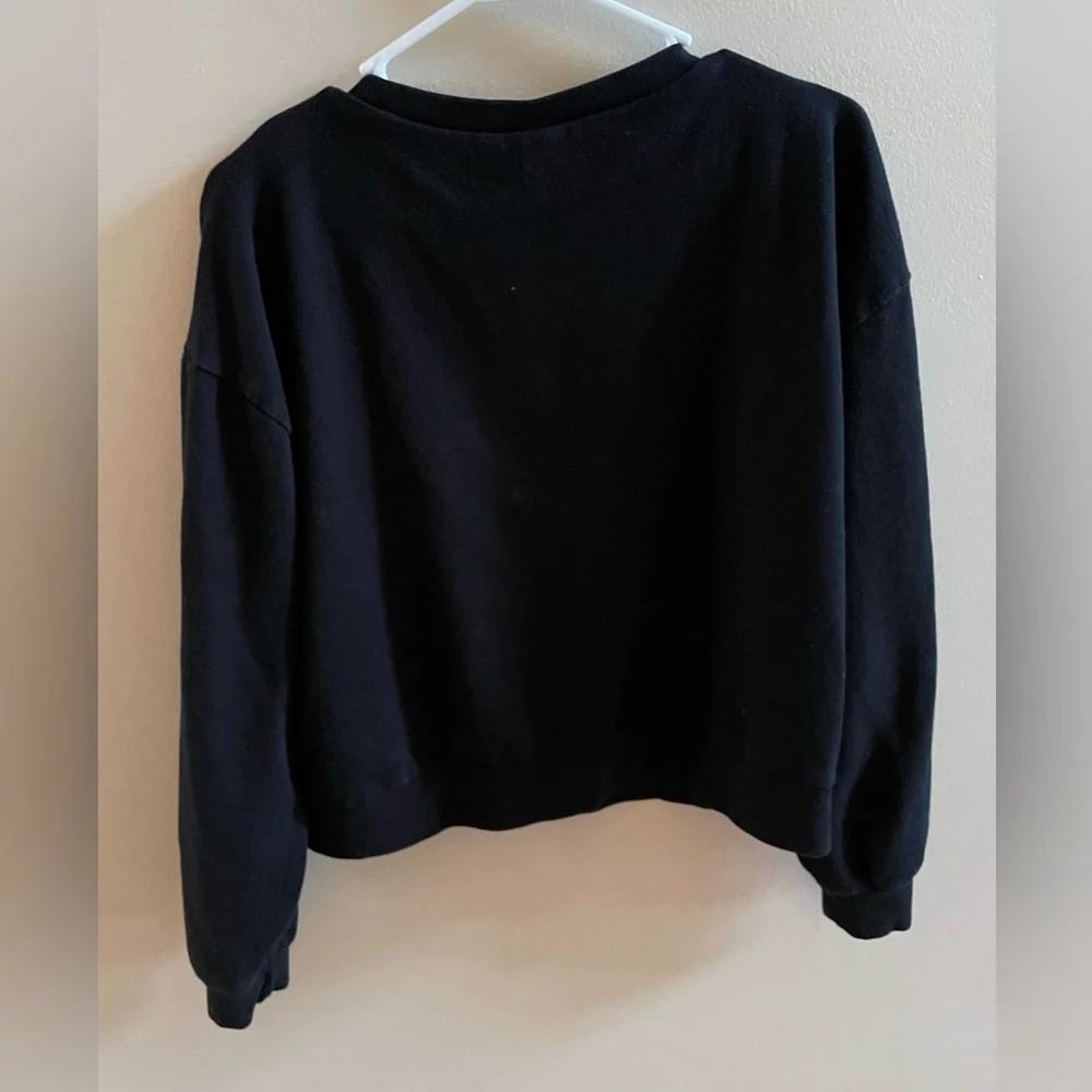 Black long sleeve sweatshirt top - Picture 2 of 3